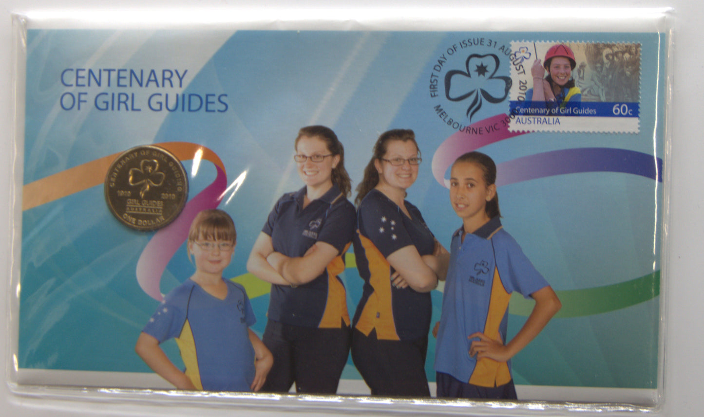 2010 Australian $1 Centenary of Girl Guides PNC 1st Day Issue front