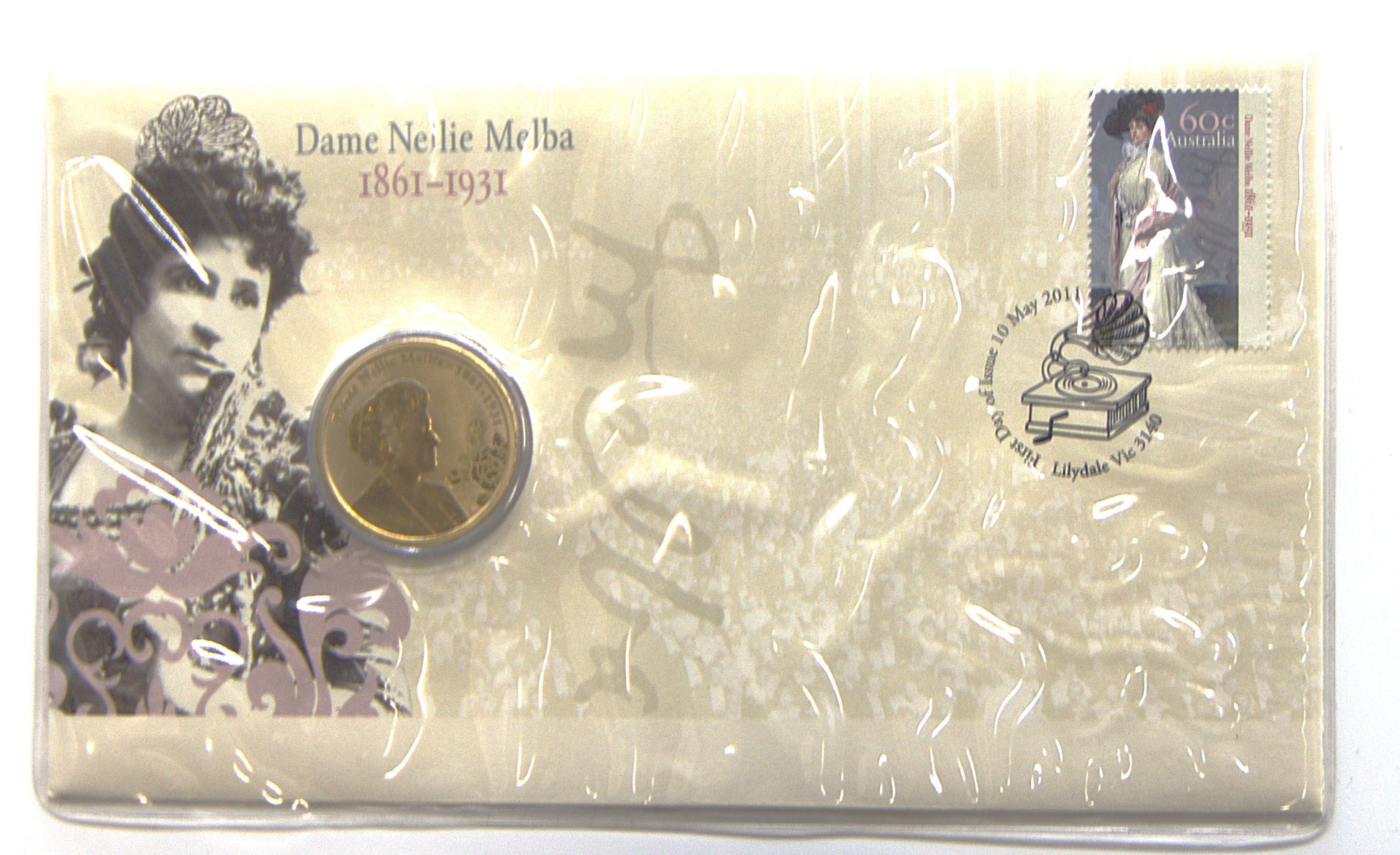 2011 Dame Nellie Melba (1861 — 1931) Stamp and Coin Cover PNC front