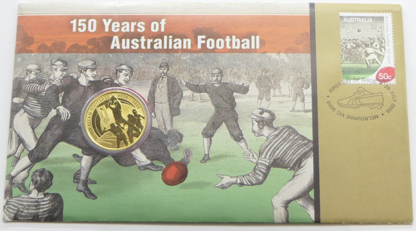 2008 $1 150 Years of Australian Football PNC Perth Mint with $1 front