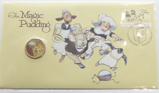 2018 PNC Magic Pudding Royal Australian Mint PNC with $1 Coin front