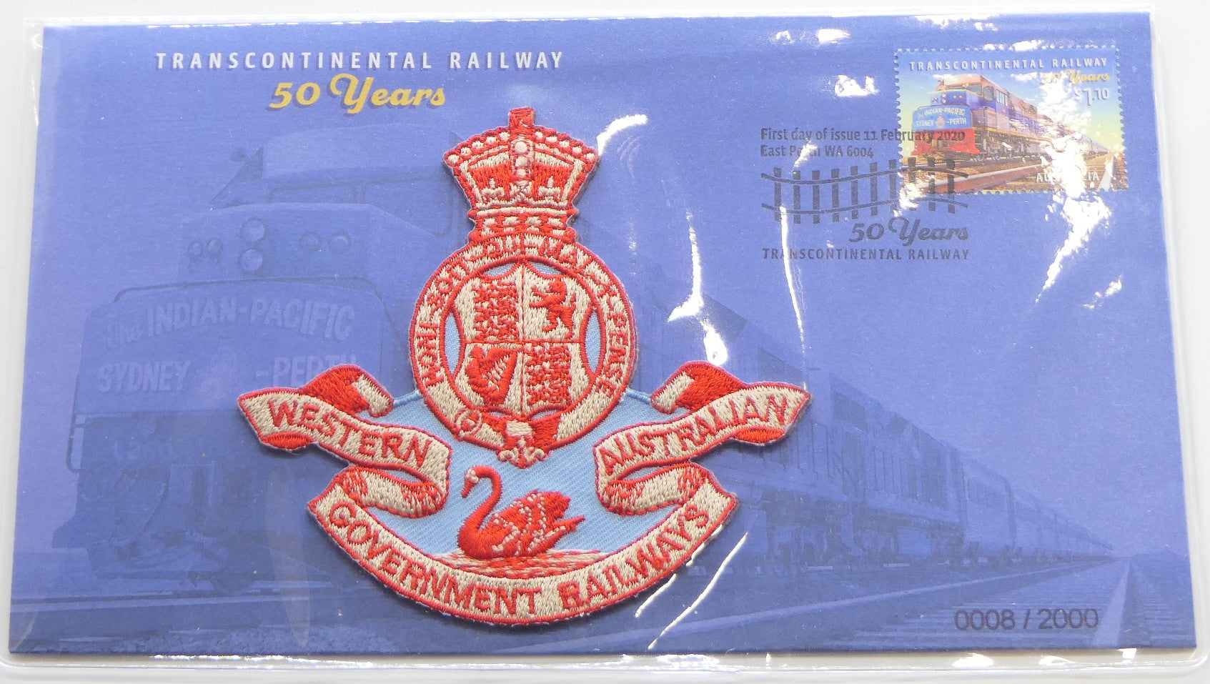 2020 Transcontinental Railway 50 Years Fdc front