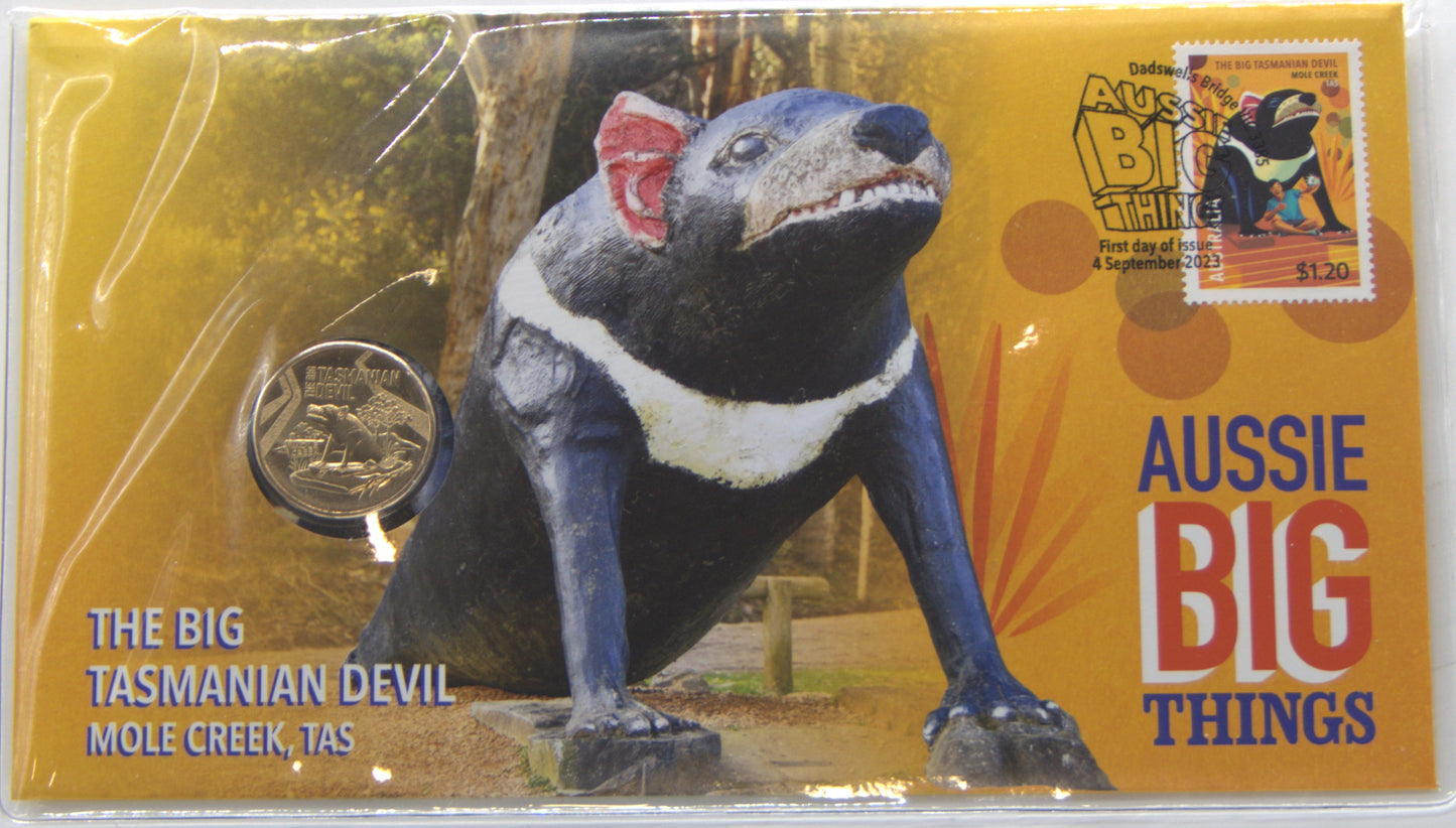 Royal Australian Mint Aussie Big Things the Big Tasmanian Devil 2023 PNC front