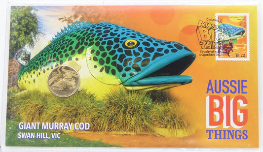 2023aussie Big Things — Giant Murray Cod PNC — Swan Hill Vic First Day Issue front