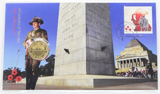 a Century of Service 2018 Coin Cover — Australian War Memorial — PNC front