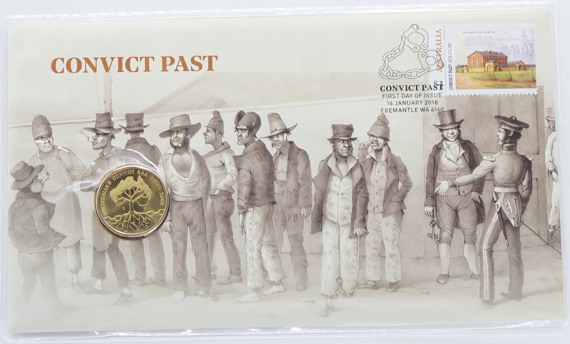 2018 Convict Past PNC — Fremantle First Day Issue — Limited Edition Coin Cover front