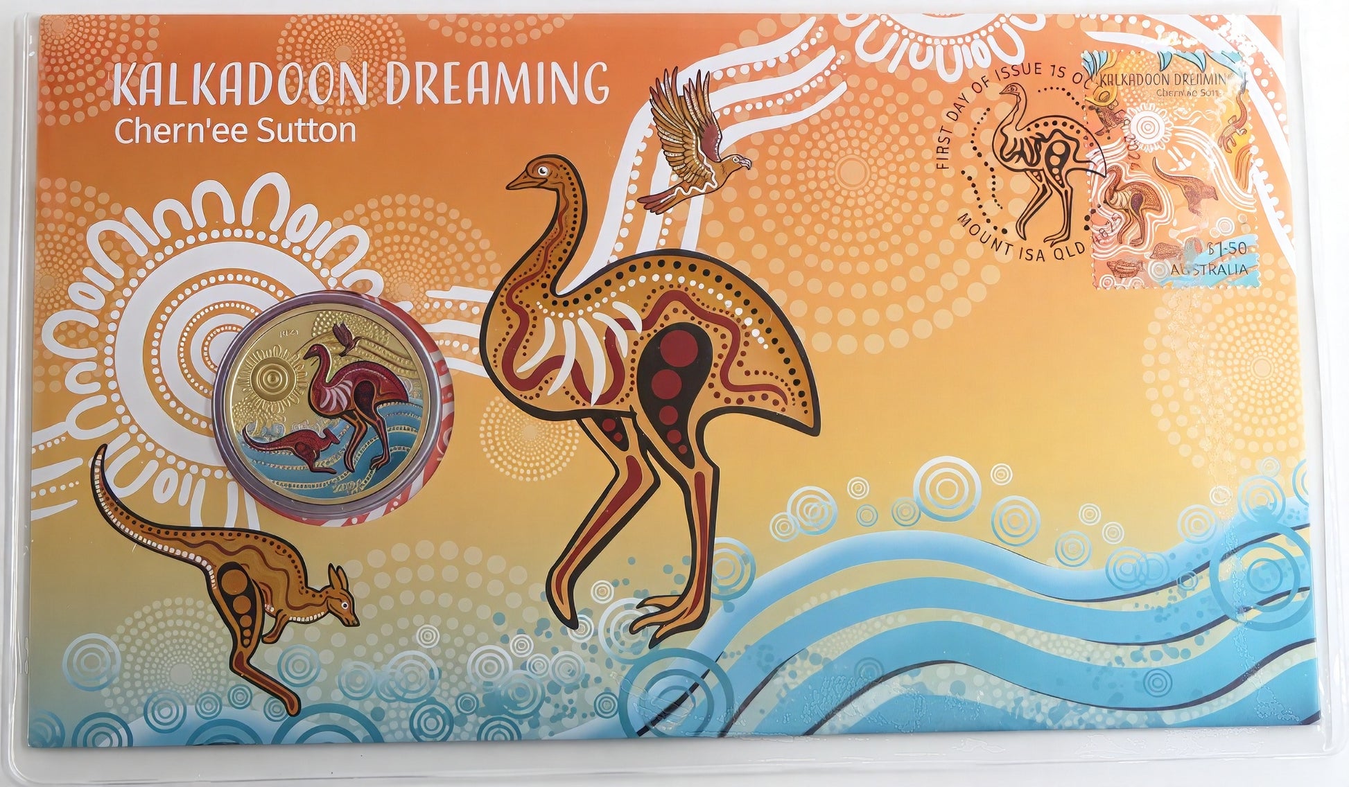 Kalkadoon Dreaming PNC — Chern’ee Sutton First Day Issue Coin Cover — Mount Isa Qld front