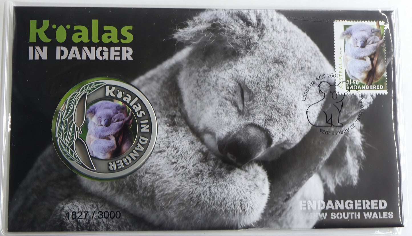 Koalas in Danger PNC — Endangered Nsw First Day Issue — Limited 1827/3000 front