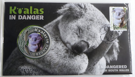 Koalas in Danger PNC — Endangered Nsw First Day Issue — Limited 1827/3000 front