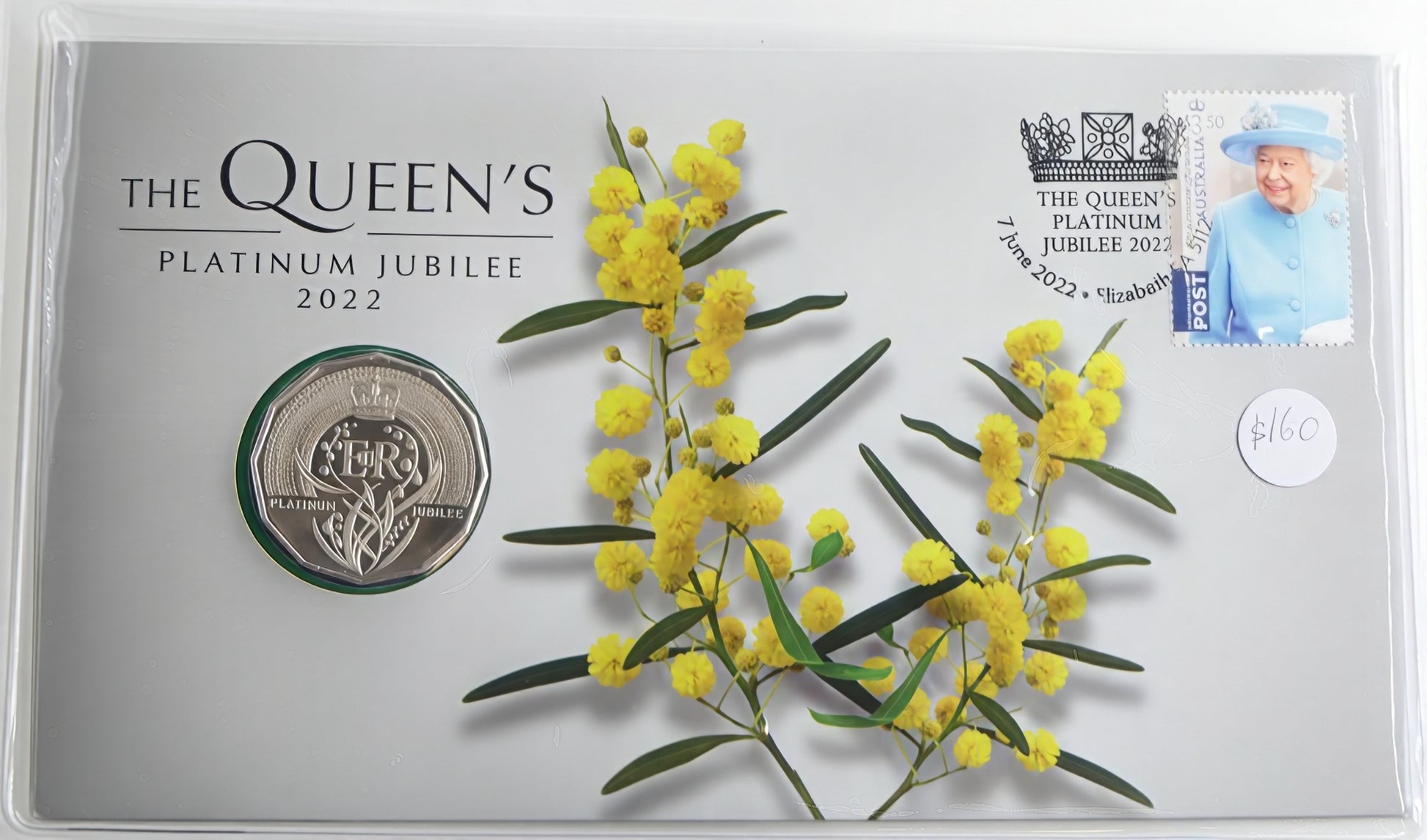 the Queen’s Platinum Jubilee 2022 PNC — First Day Issue — Australian Coin Cover front