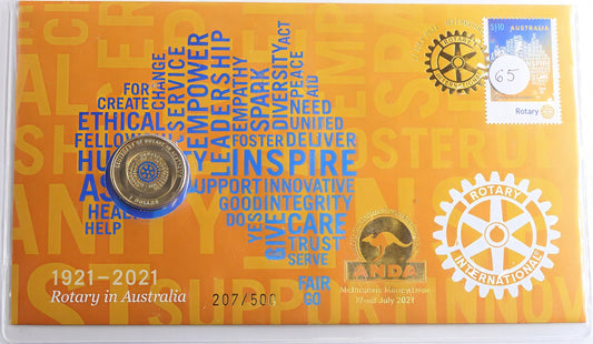 Rotary 100 Years Australia 2021 PNC — ANDA Melbourne Money Expo — Limited 207/500 front