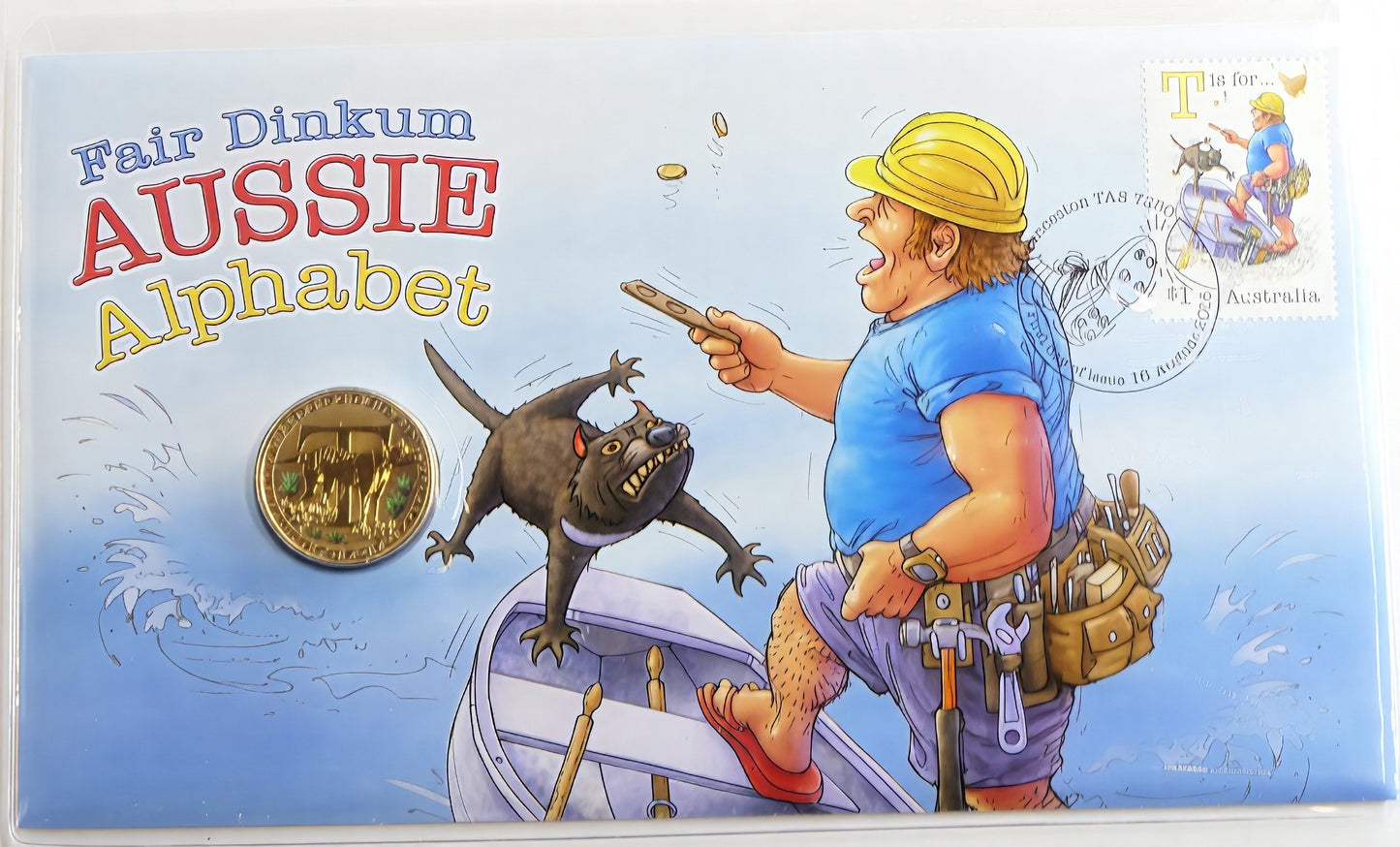 Fair Dinkum Aussie Alphabet PNC — Australian Slang Coin Cover — First Day Issue front