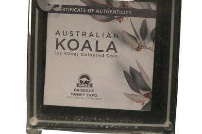 2021 Australian Koala 1oz Silver Coloured Coin — Perth Mint — Brisbane Money Expo ANDA Special — 1—2 May 2021 image 3