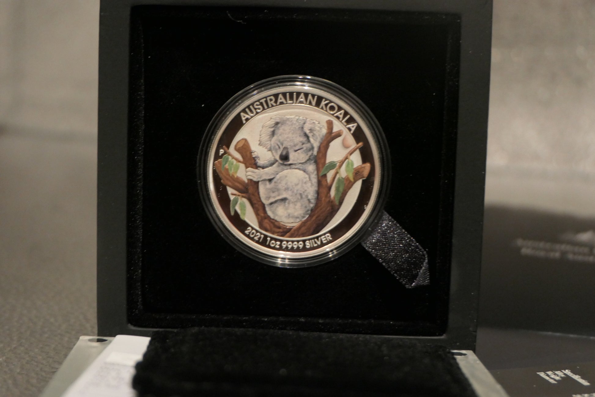 2021 Australian Koala 1oz Silver Coloured Coin — Perth Mint — Brisbane Money Expo ANDA Special — 1—2 May 2021 front