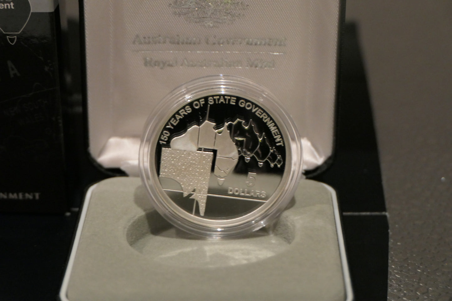 2007 South Australia 150 Years of State Government $5 Fine Silver Proof Coin — Royal Australian Mint reverse