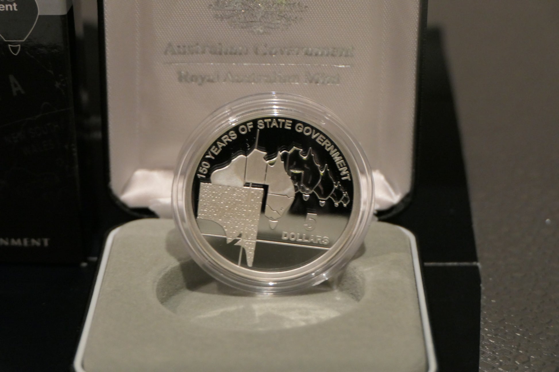 2007 South Australia 150 Years of State Government $5 Fine Silver Proof Coin — Royal Australian Mint reverse