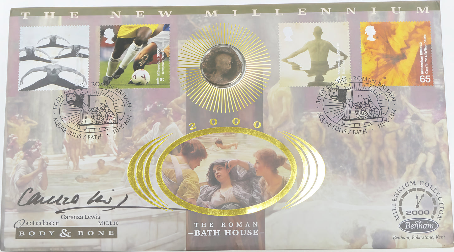 2000 the Roman Bath House Millennium Cover — Benham Collection — Signed — Body & Bone front
