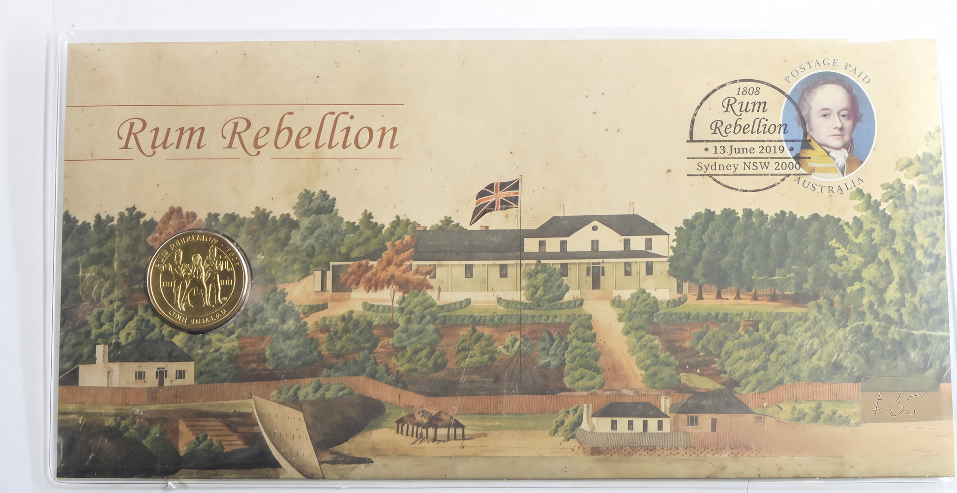 Rum Rebellion 1808 2019 Coin Cover — Sydney Nsw First Day Issue — Australian Colonial History PNC front