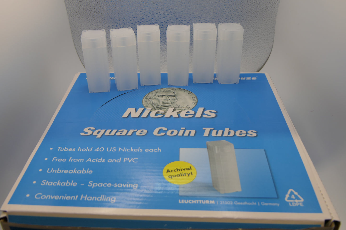 Lighthouse Square Coin Tube — Nickels — Single Tube reverse