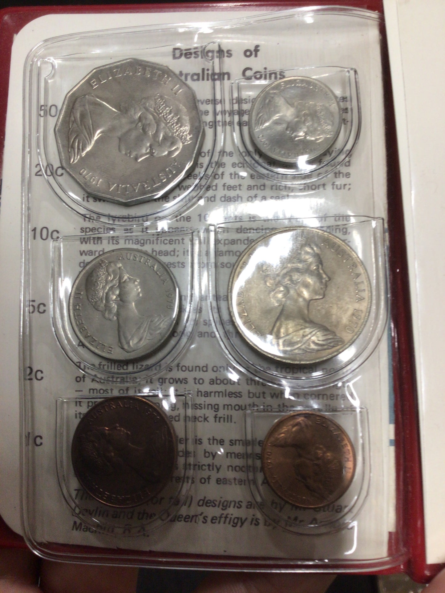 1970 Royal Australian Mint Uncirculated Coin Set reverse