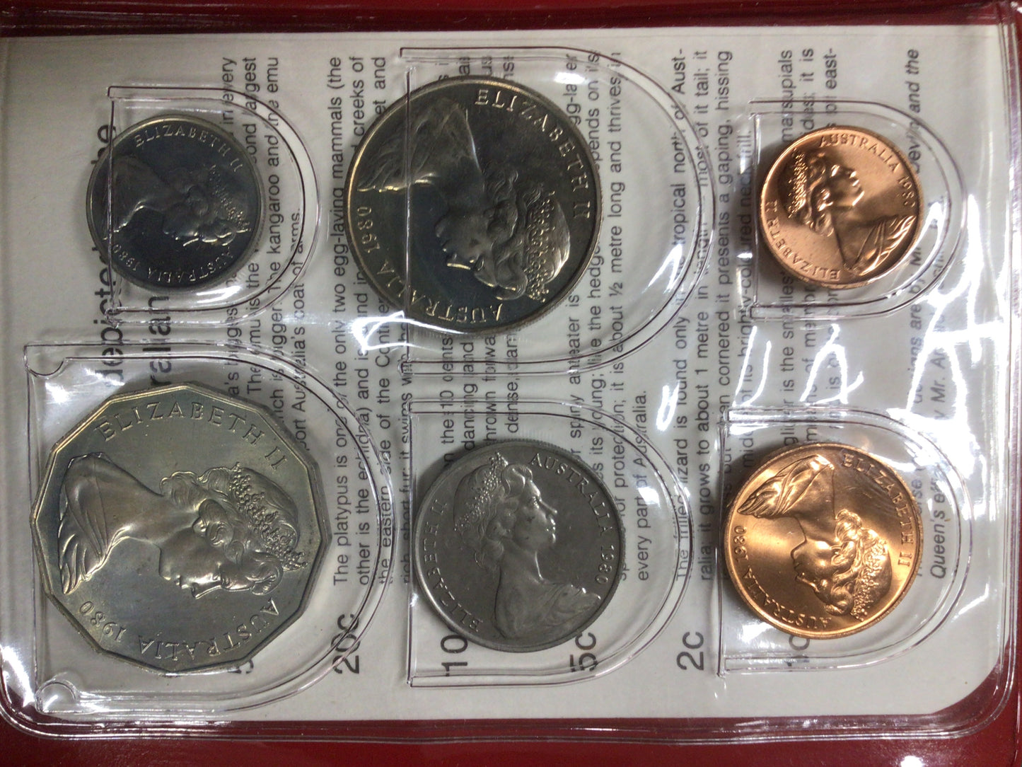 1980 Royal Australian Mint Uncirculated Coin Set reverse