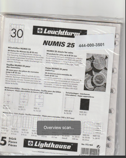 Leuchtturm Numis 25 packaging with product details and branding.
