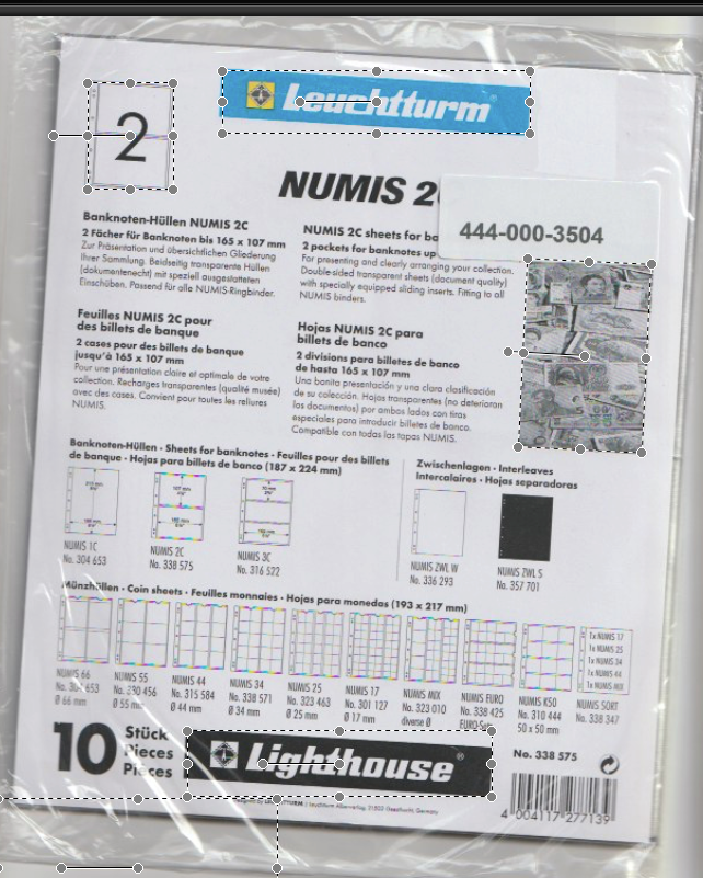 Packaged Numis 2 coin holder with Leochinum branding on a white background