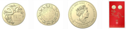 2024 $1 Lunar Year of the Dragon Uncirculated Two-Coin Set issued by the Royal Australian Mint