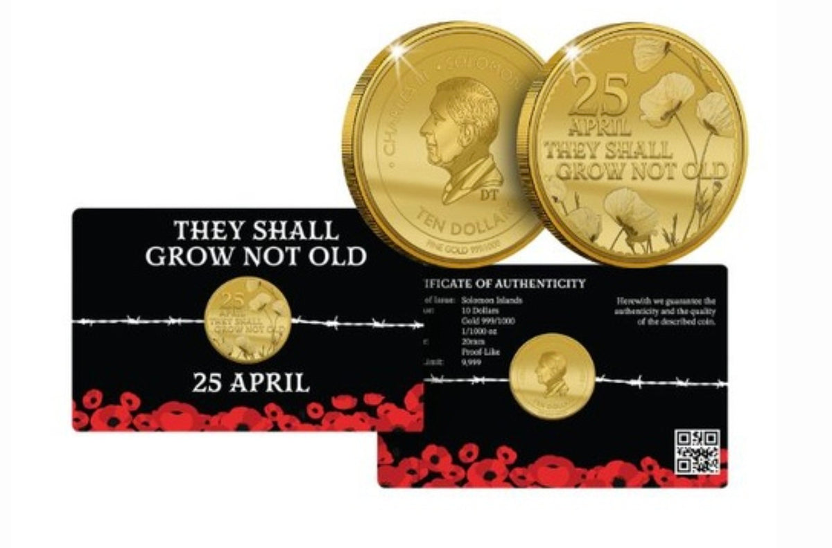 2026 They Shall Grow Not Old - Poppy Design 1/1000oz Solid Gold Coin