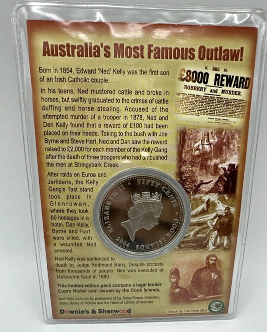 Ned Kelly 50 cent Cook Islands 2004 UNC  (ARC9/U7)