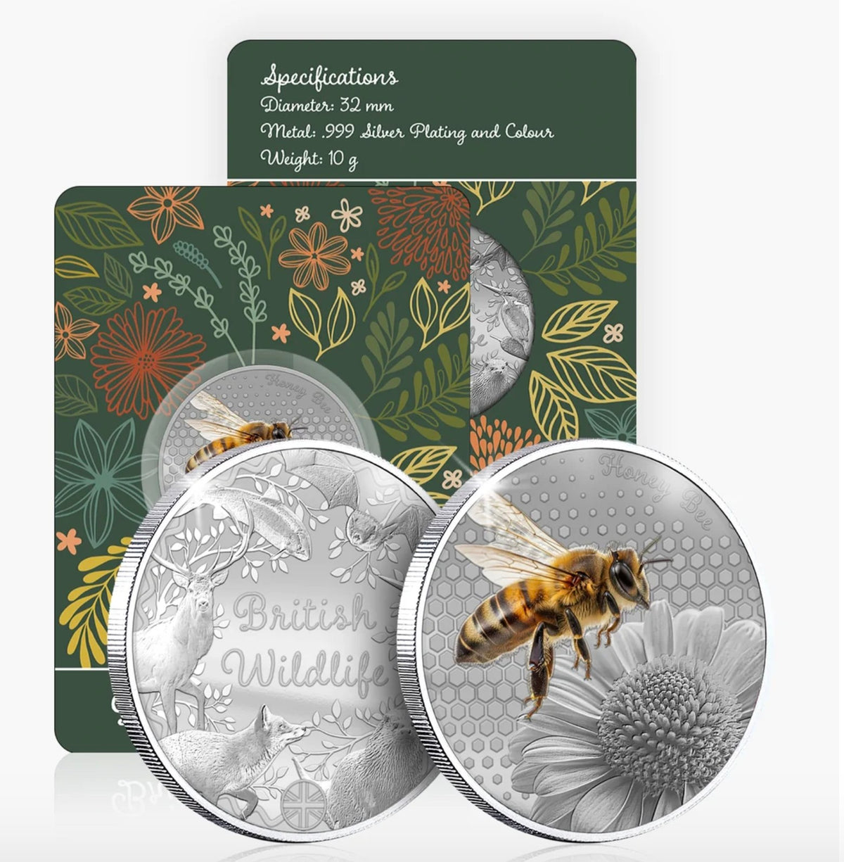 British Wildlife Honey Bee Silver Plated BU Commemorative