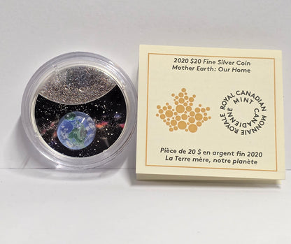 This is a 2020 $20 Fine Silver Coin ("Mother Earth: Our Home") issued by the Royal Canadian Mint