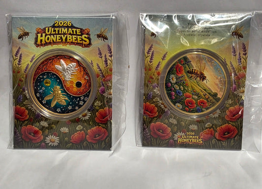 2026 Ultimate Honeybees 1oz bi-metal .999 Copper with Crystals