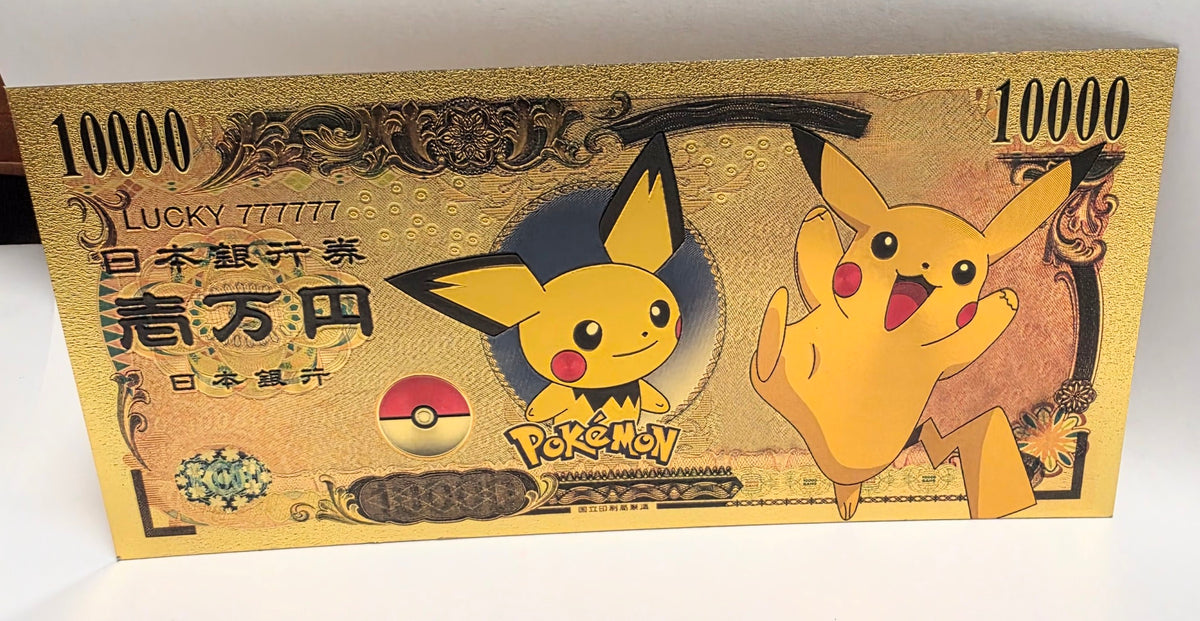 24 K Gold Plated Novelty banknote Pikachu