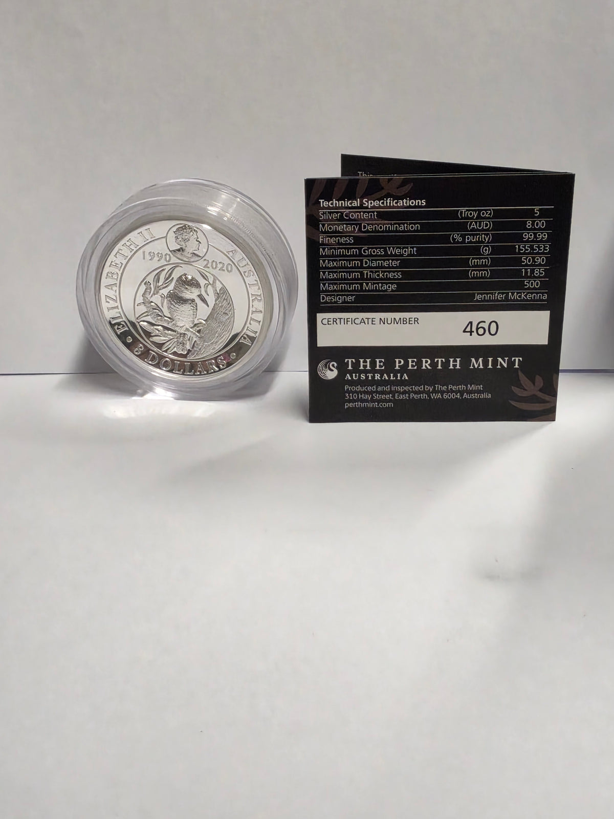 2020 30th Anniversary Australian Kookaburra 5oz Silver Proof High Relief Gilded Coin