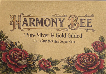 Harmony Bee 5 oz Gilded Copper Round with Crystals
