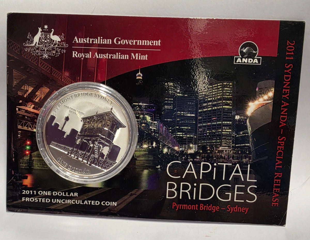 $1 2011 Capital Bridges - Pyrmont Bridge 1oz 99.9% Silver UNC