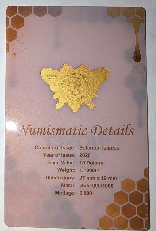 2026 1/1000th Gold Honey Bee Coin