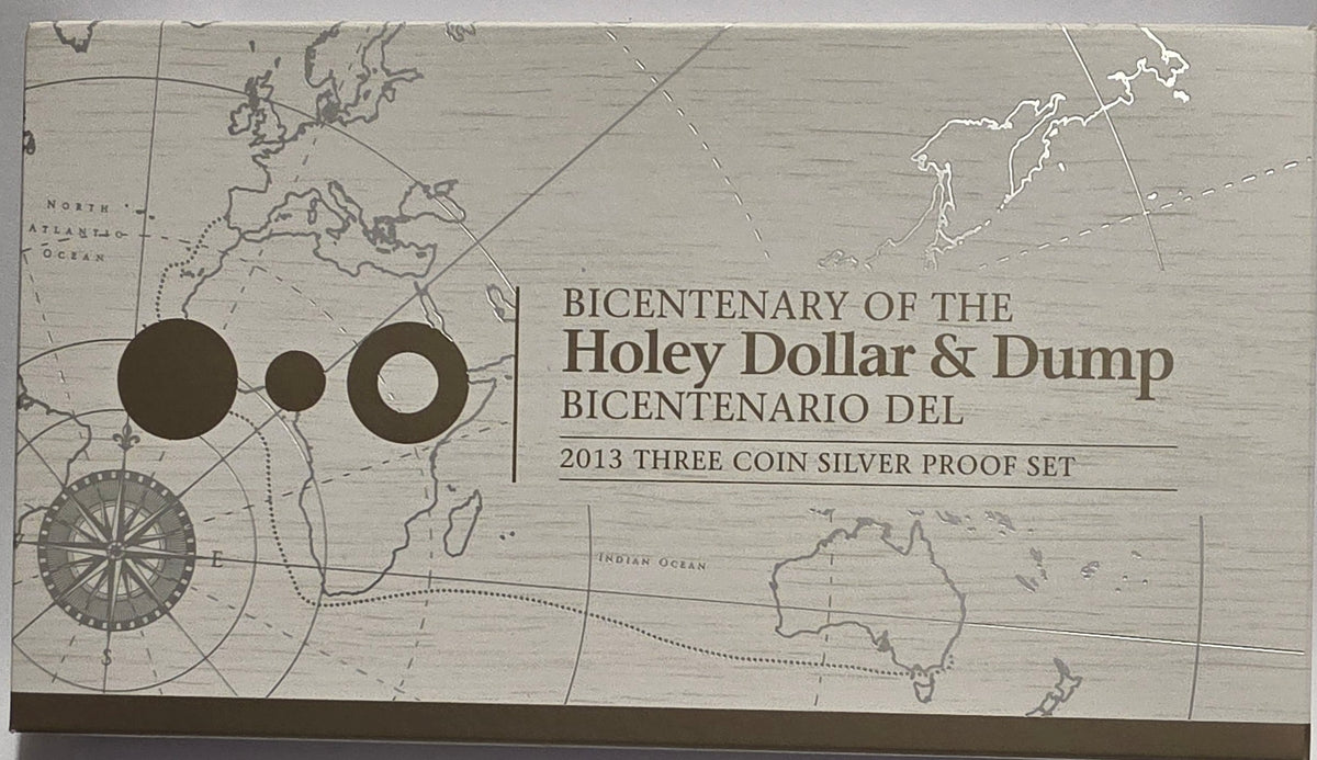2013 Bicentenary of the Holey Dollar and Dump Three Coin Silver Proof Set
