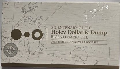 2013 Bicentenary of the Holey Dollar and Dump Three Coin Silver Proof Set