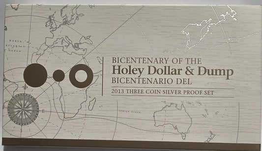 2013 Bicentenary of the Holey Dollar and Dump Three Coin Silver Proof Set