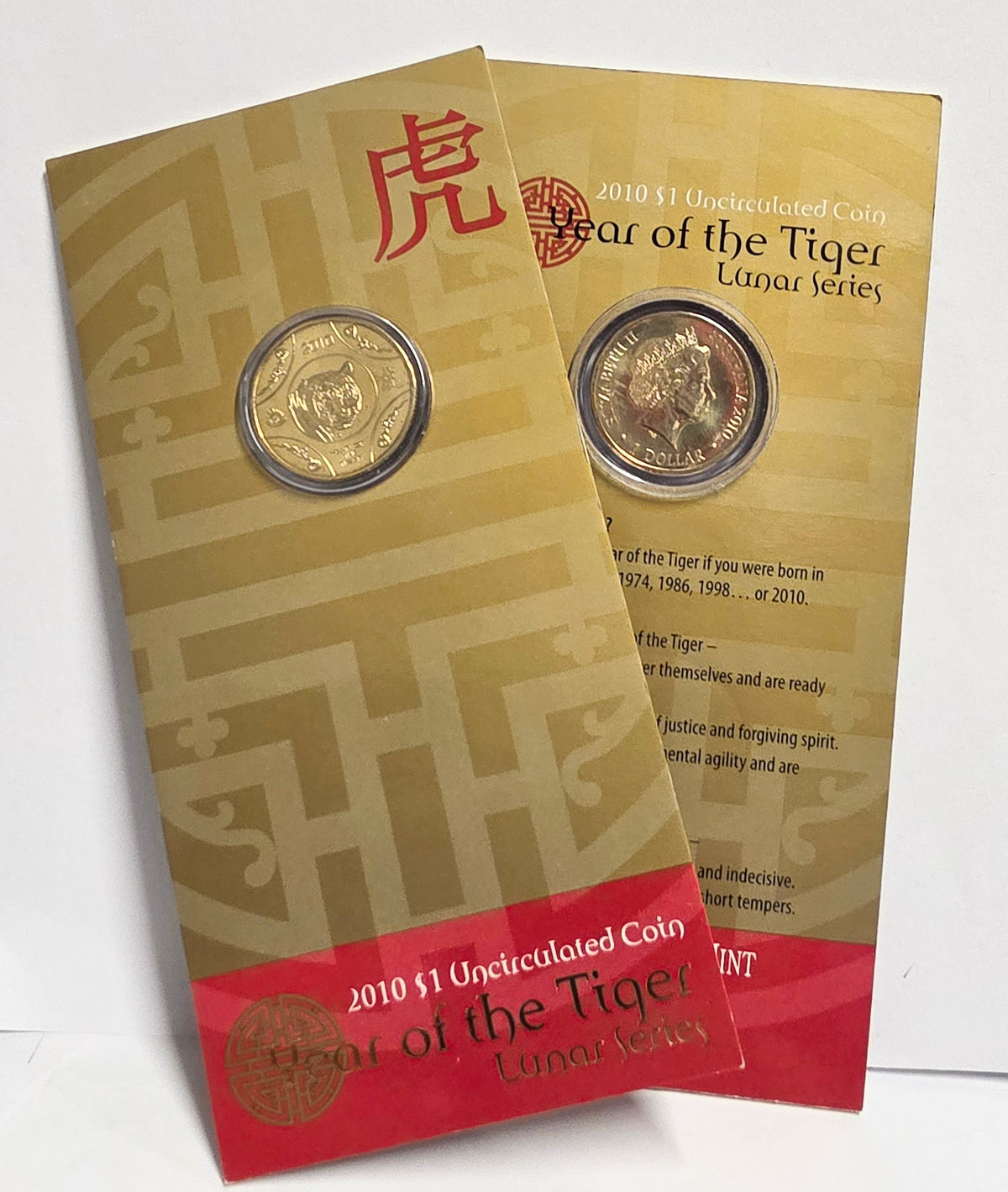2010 $1 Year of the Tiger Lunar Series uncirculated coins