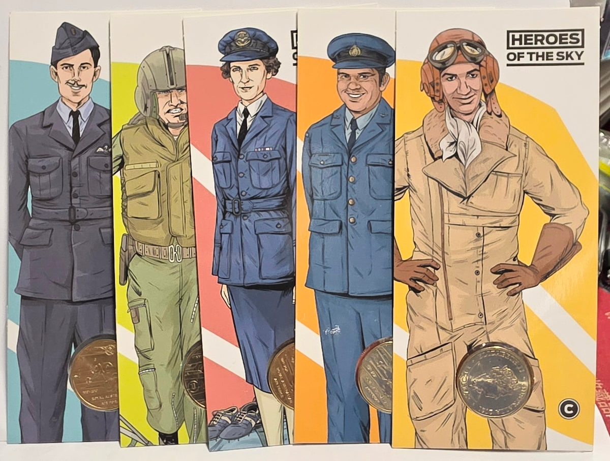 2021 Royal Australian Mint $1 'C' Mintmark Uncirculated 5-Coin Set: Heroes of the Sky