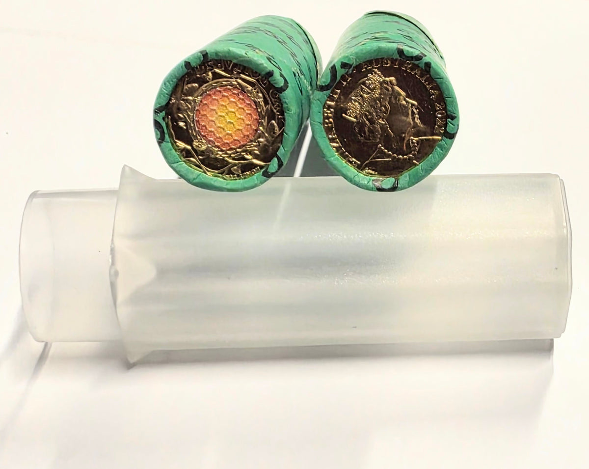 2022 $2 RAM Honey Bee Coloured Coin Security Roll H/T