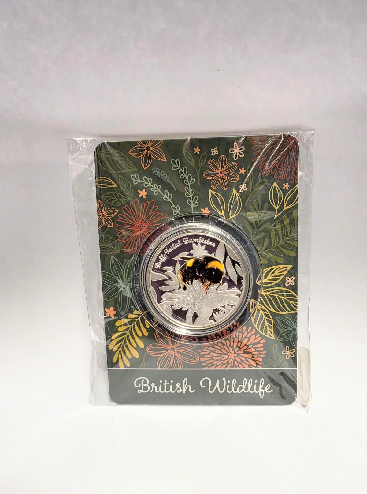 British Wildlife Buff Tailed Bumblebee Silver Plated BU Commemorative