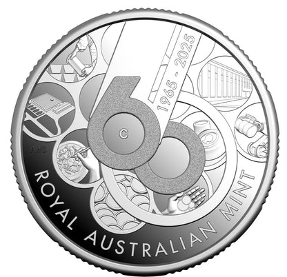 2025 $1 60th Anniversary Of The Royal Australian Mint 'C' Mintmark Fine Silver Proof Coin