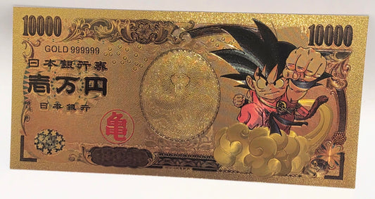 GOLD Banknote Anime Dragon Ball Z - Goku On Nimbus Collectible Souvenir Gift
