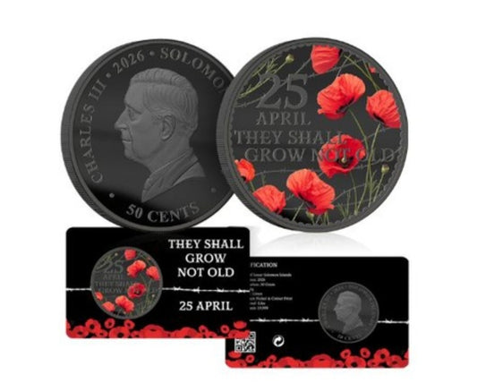 2026 They Shall Grow Not Old - Red Poppy Limited Edition BU Coin