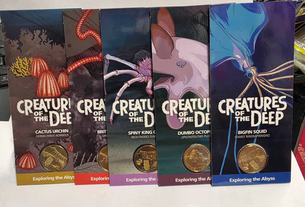 2023 $1 Creatures of the Deep 5 Carded Coins Set