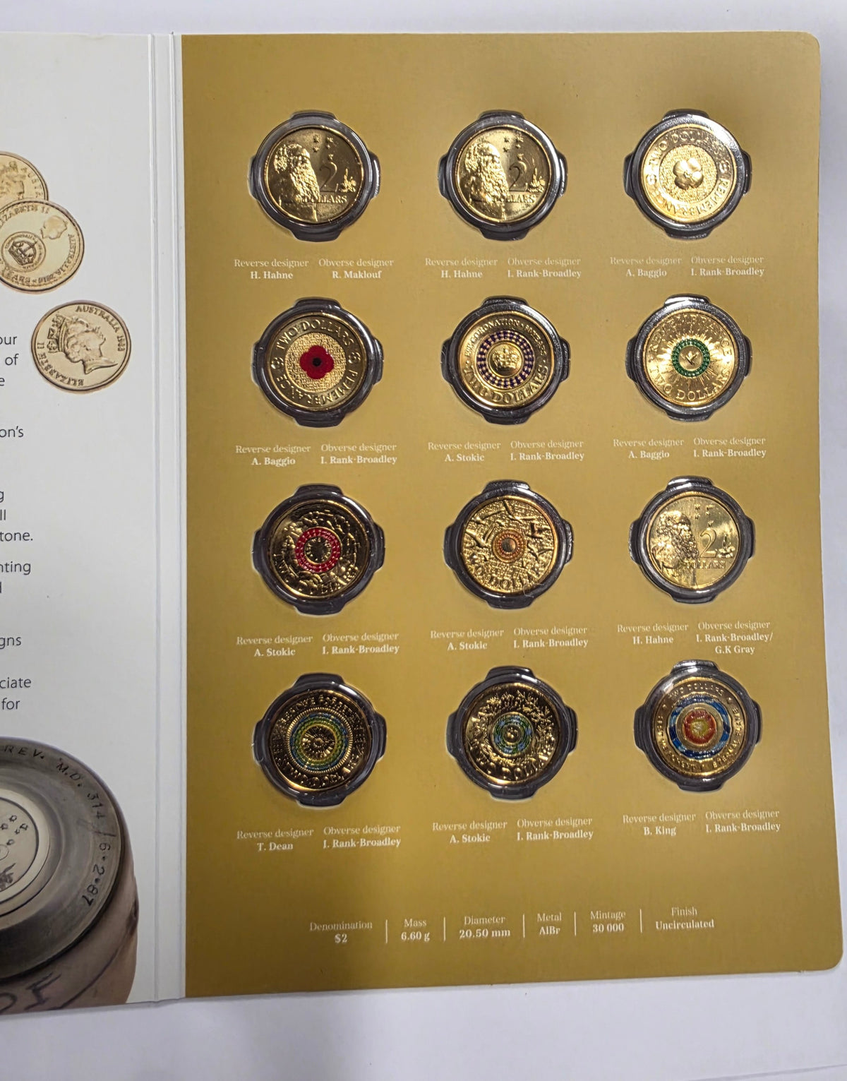2018 30th Anniversary of the Two Dollar Coin Twelve Coin Collection