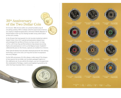 2018 30TH ANNIVERSARY OF THE TWO DOLLAR COIN $2 - 12 Coin Folder Set